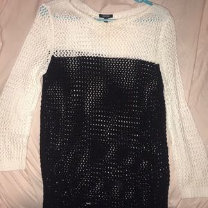 APT 9 black/white see through sweater color block